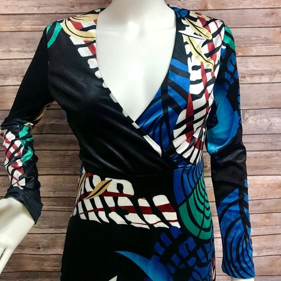 1 LEFT ** Velvet and Silk Print Gown - Picture 3 of 6